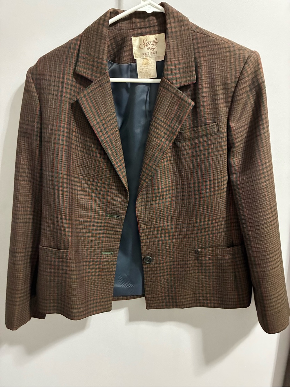 Women’s Brown Plaid Blazer Jacket